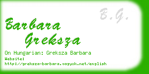 barbara greksza business card
